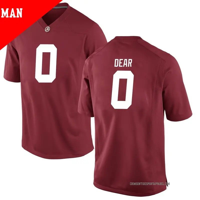 Men's #0 AK Dear Alabama Crimson Tide Game Crimson Football College Jersey