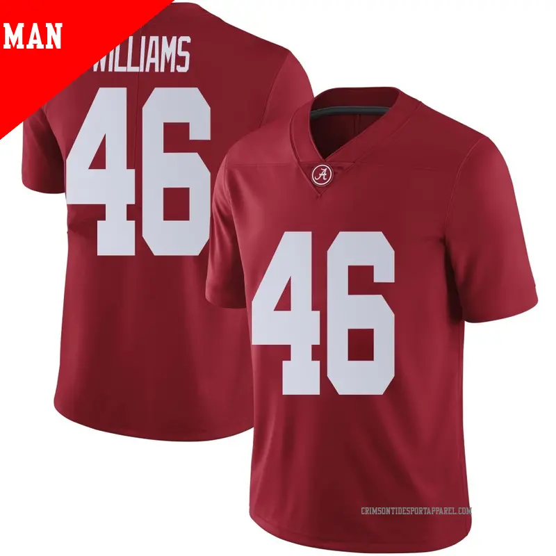 Men's #46 Jay Williams Alabama Crimson Tide Limited Crimson Football College Jersey Men's #46 Jay Williams Alabama Crimson Tide Limited Crimson Football College Jersey