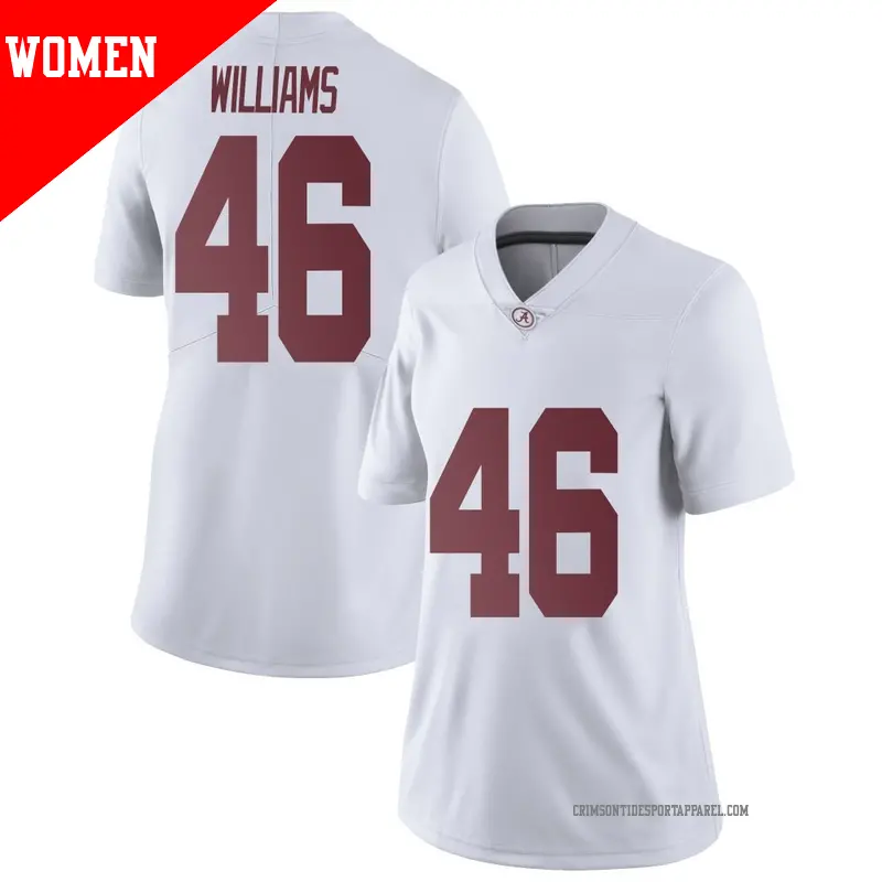 Women's #46 Jay Williams Alabama Crimson Tide Limited White Football College Jersey Women's #46 Jay Williams Alabama Crimson Tide Limited White Football College Jersey