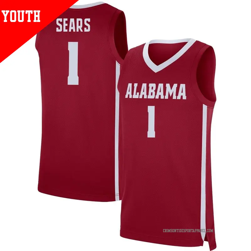Youth ＃1 Mark Sears Alabama Crimson Tide Replica Crimson Basketball Jersey