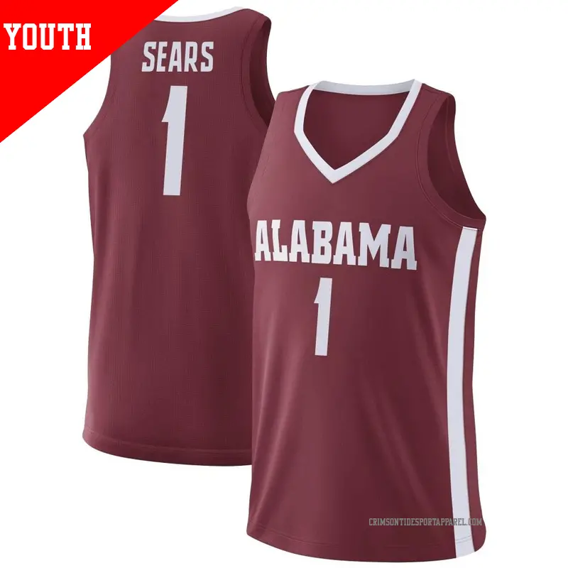 Youth ＃1 Mark Sears Alabama Crimson Tide Replica Crimson College Basketball Jersey