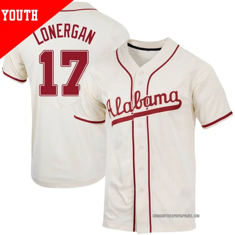 Men's #17 Dylan Lonergan Alabama Crimson Tide Replica Natural Full