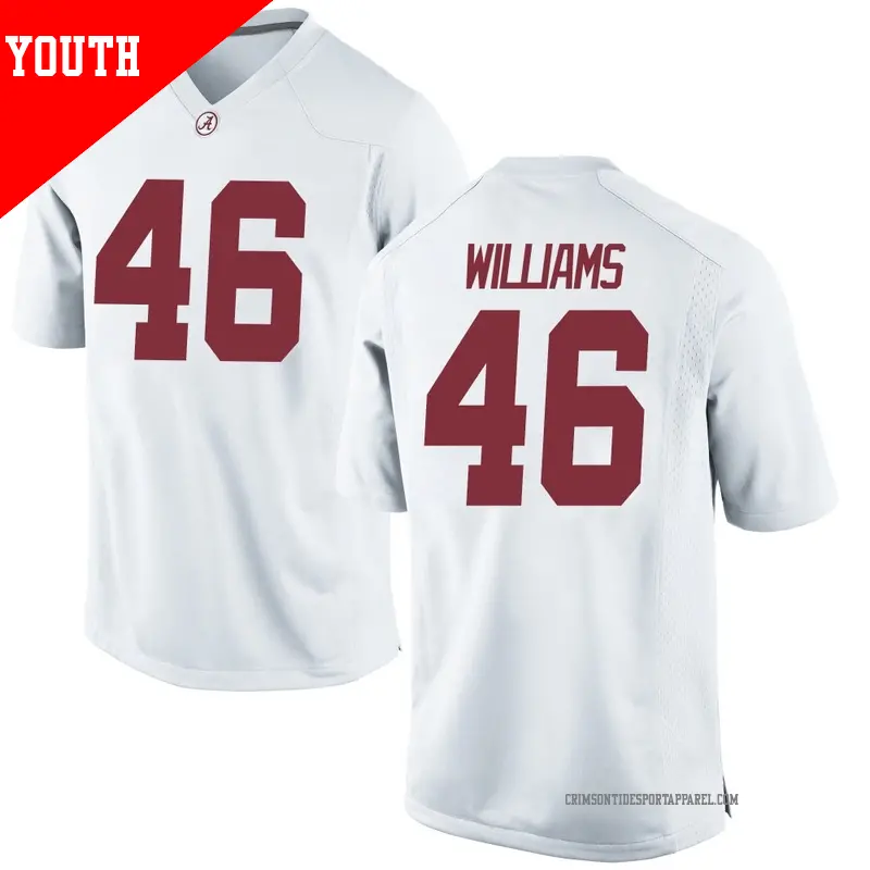 Youth #46 Jay Williams Alabama Crimson Tide Game White Football College Jersey Youth #46 Jay Williams Alabama Crimson Tide Game White Football College Jersey